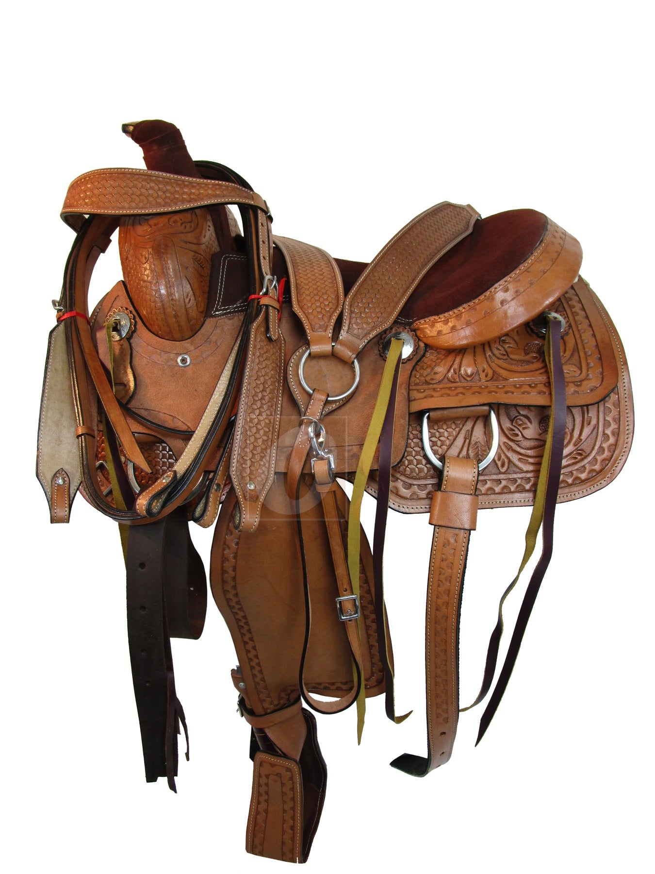 Western Trail Saddle Horse Pleasure Tooled Leather Tack Set 15 16 17 18