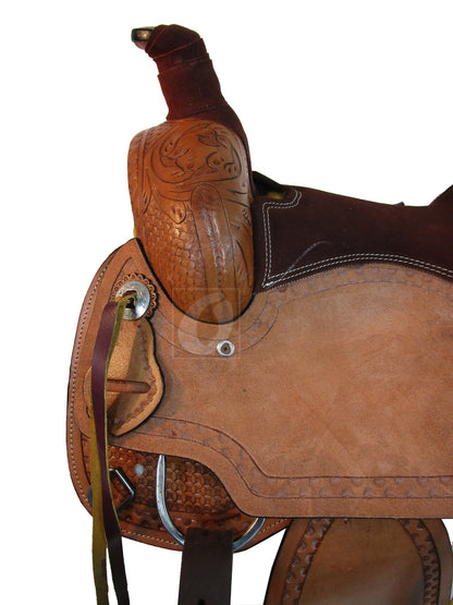 Western Trail Saddle Horse Pleasure Tooled Leather Tack Set 15 16 17 18