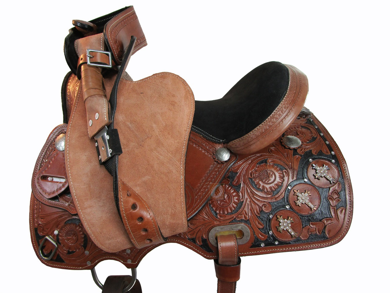 Western Show Barrel Saddle Pleasure Trail Cross Studded 15 16 17 18