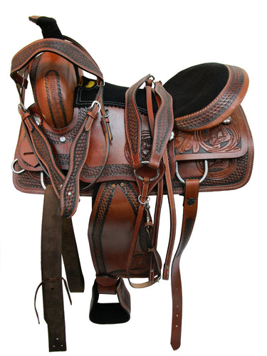 Trail Saddle Western Horse Pleasure Leather Barrel Racing 15 16 17 18