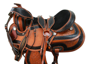 Western Saddle Trail Barrel Racing Pleasure Tooled Leather Horse Tack