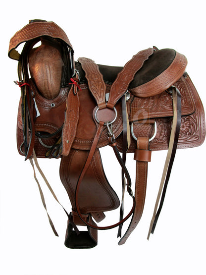 Western Saddle Roping Horse Pleasure Trail Leather Tack 15 16 17 18