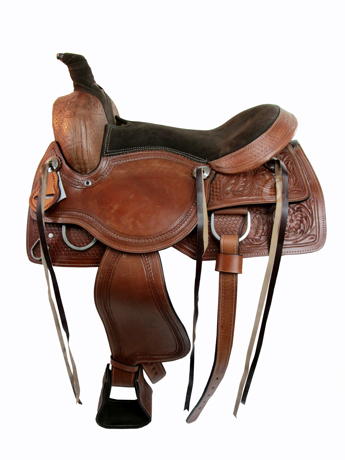 Western Saddle Roping Horse Pleasure Trail Leather Tack 15 16 17 18