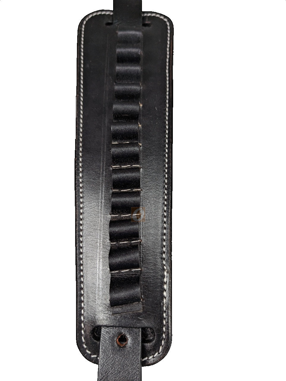 Leather Sling Pad with 44 Mag Ammo Loops Fits 1 Inch Rifle Slings