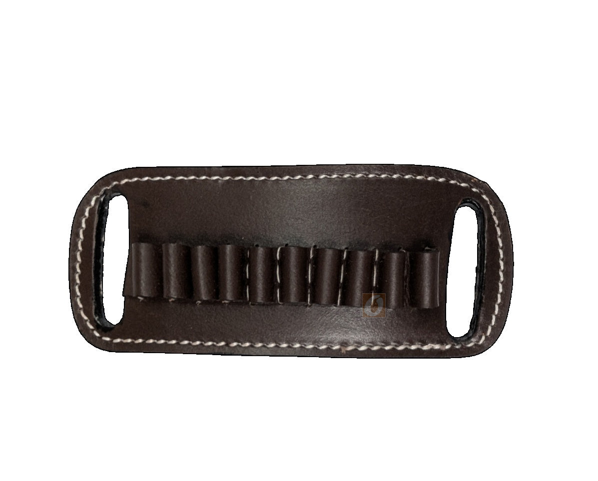 Leather Shotgun Ammo Holder for 12 Gauge Belt-Slide Carrier