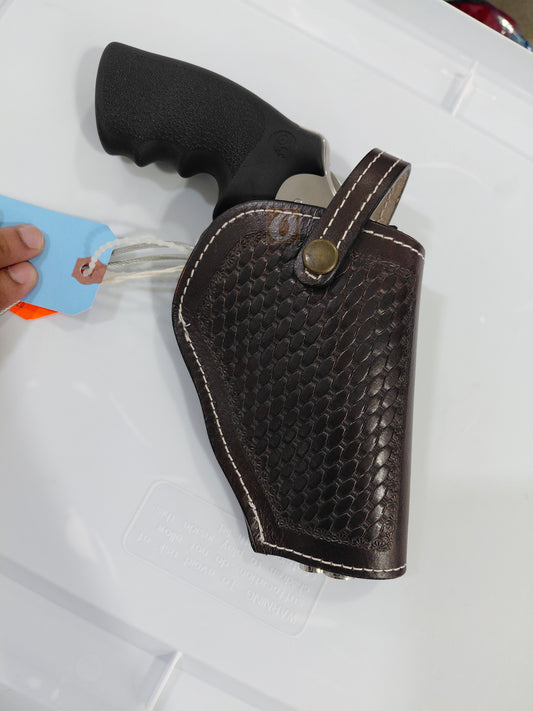 Leather Holster for Colt Grizzly .357 Revolver OWB Open Bottom 4.25"