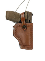 FN reflex leather holster front view tan color