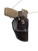 FN reflex suede leather holster brown color front view