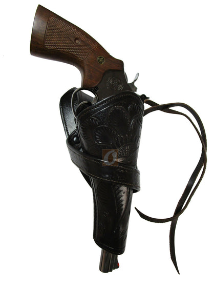 Cross Draw Western Holster Long Barrel Fit Tooled Leather Holsters