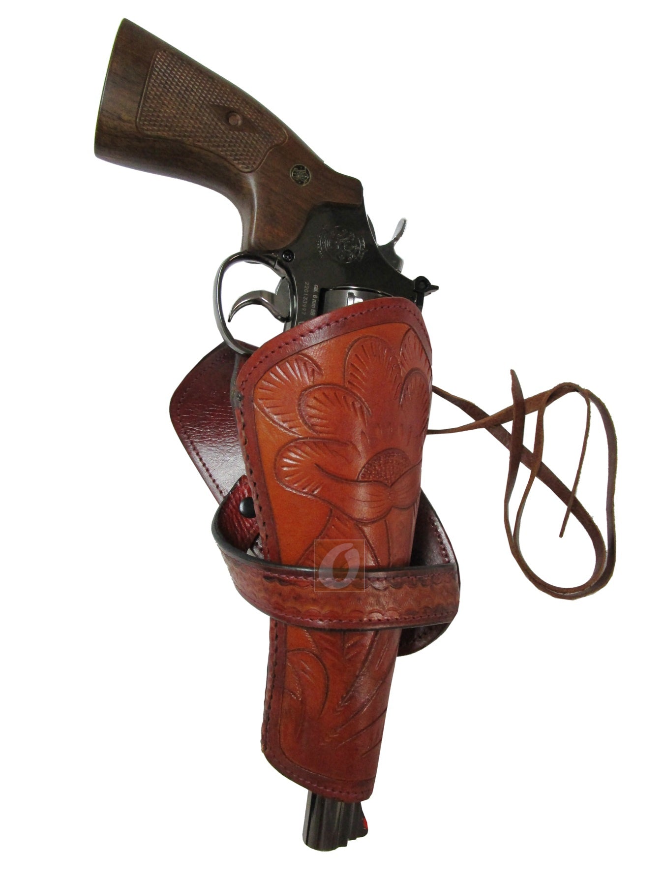 Cross Draw Western Holster Long Barrel Fit Tooled Leather Holsters