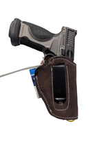 iwb leather holster S&W MP 9 brown front view