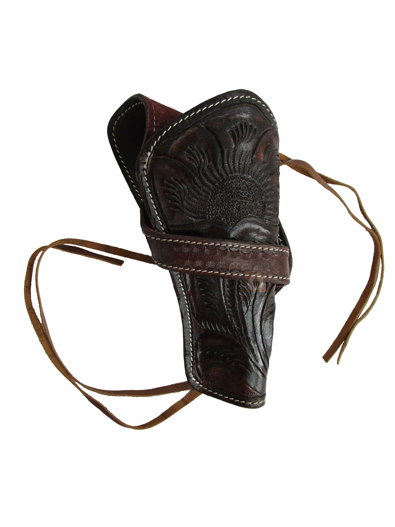 Leder Holster Western Cowboy Gun Case Revolver Pistolenhalter Sea Shell Tooled