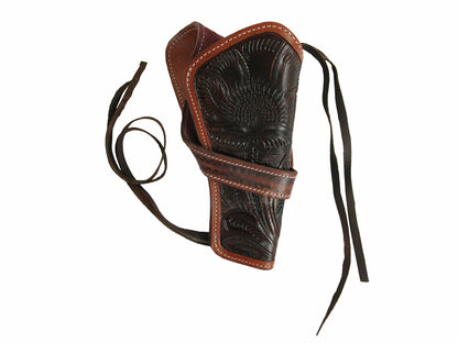 Lederholster Western Cowboy Sea Shell Tooled Magnum Revolver Case Gun Holder