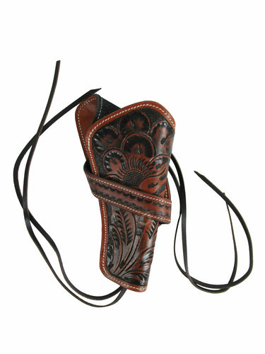 Leather Crossdraw Western Holsters Long Barrel Antique Black - Right