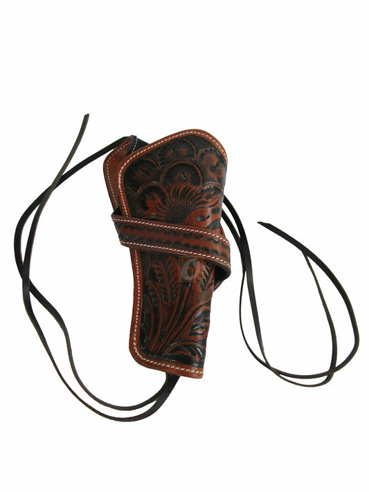 Leather Crossdraw Western Holsters Long Barrel Antique Black - Right