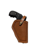 rock island M200 leather holster tan color front view shell tooled