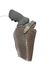 ruger alaskan leather holster basket weave brown front view