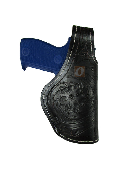 Leather Holster SIG 225 Floral Tooled Thumb Retention 3 Way Carry OWB