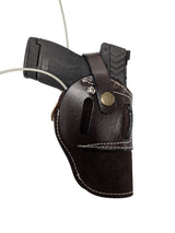 S&W Shield suede leather holster front view brown color