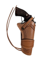 S&W Model 17 leather holster front view tan color spikes tooled