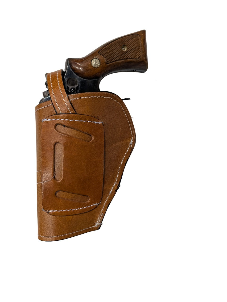 Lærhylster for S&W Model 58 .41 Mag med åpen bunn og 3-veis bæring