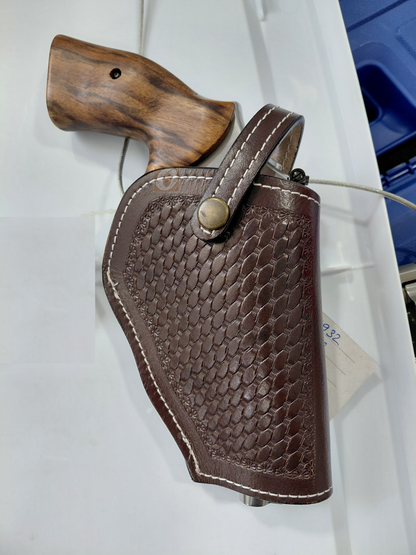 Leather Holster for S&W Mountain Gun Revolver OWB 3-Way Carry Open Bottom
