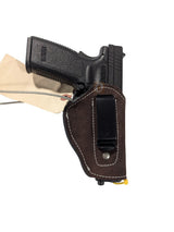 iwb leather holster Springfield Armory 45 ACP brown front view