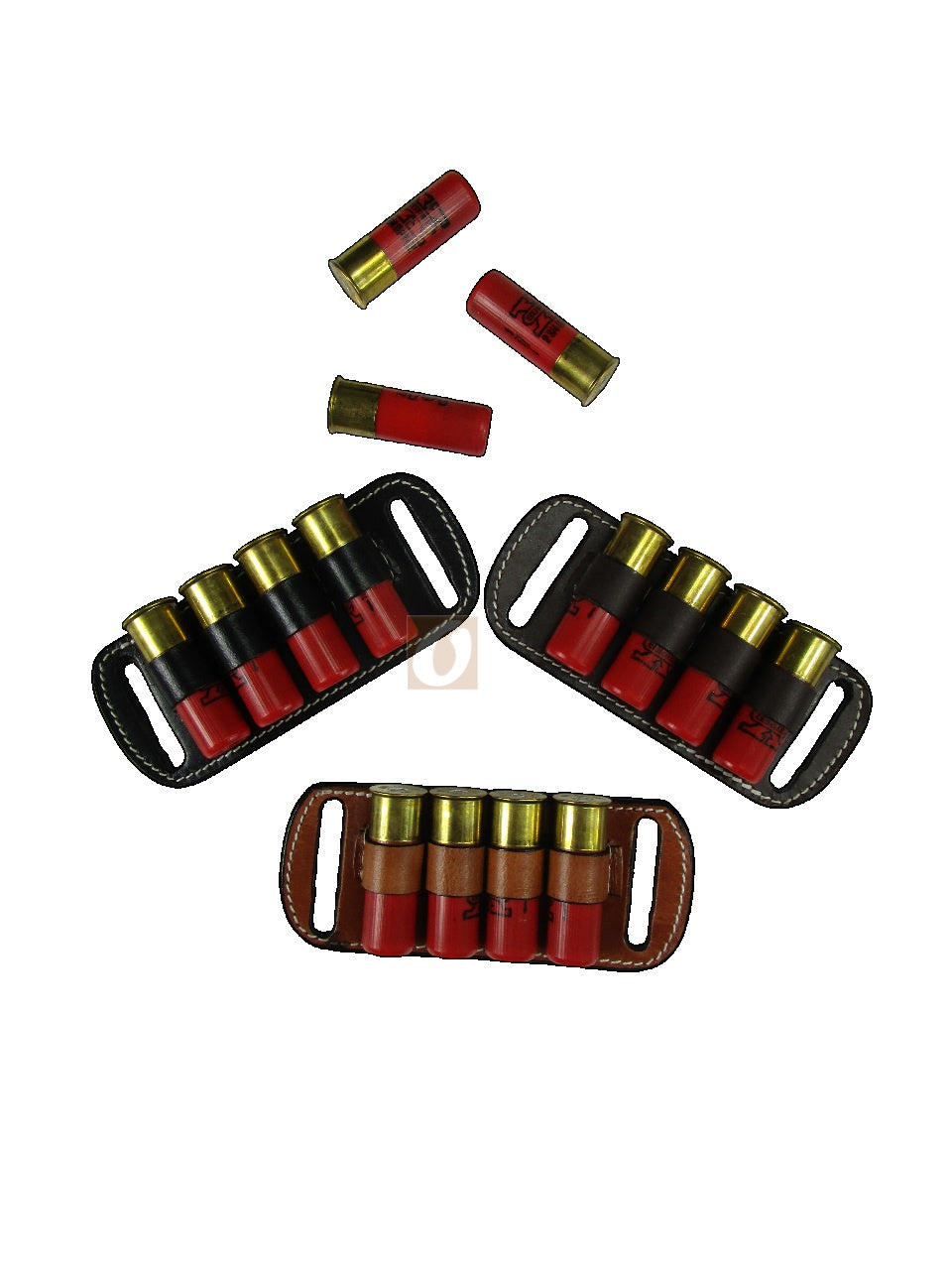 Leather Shotgun Ammo Holder for 12 Gauge Belt-Slide Carrier