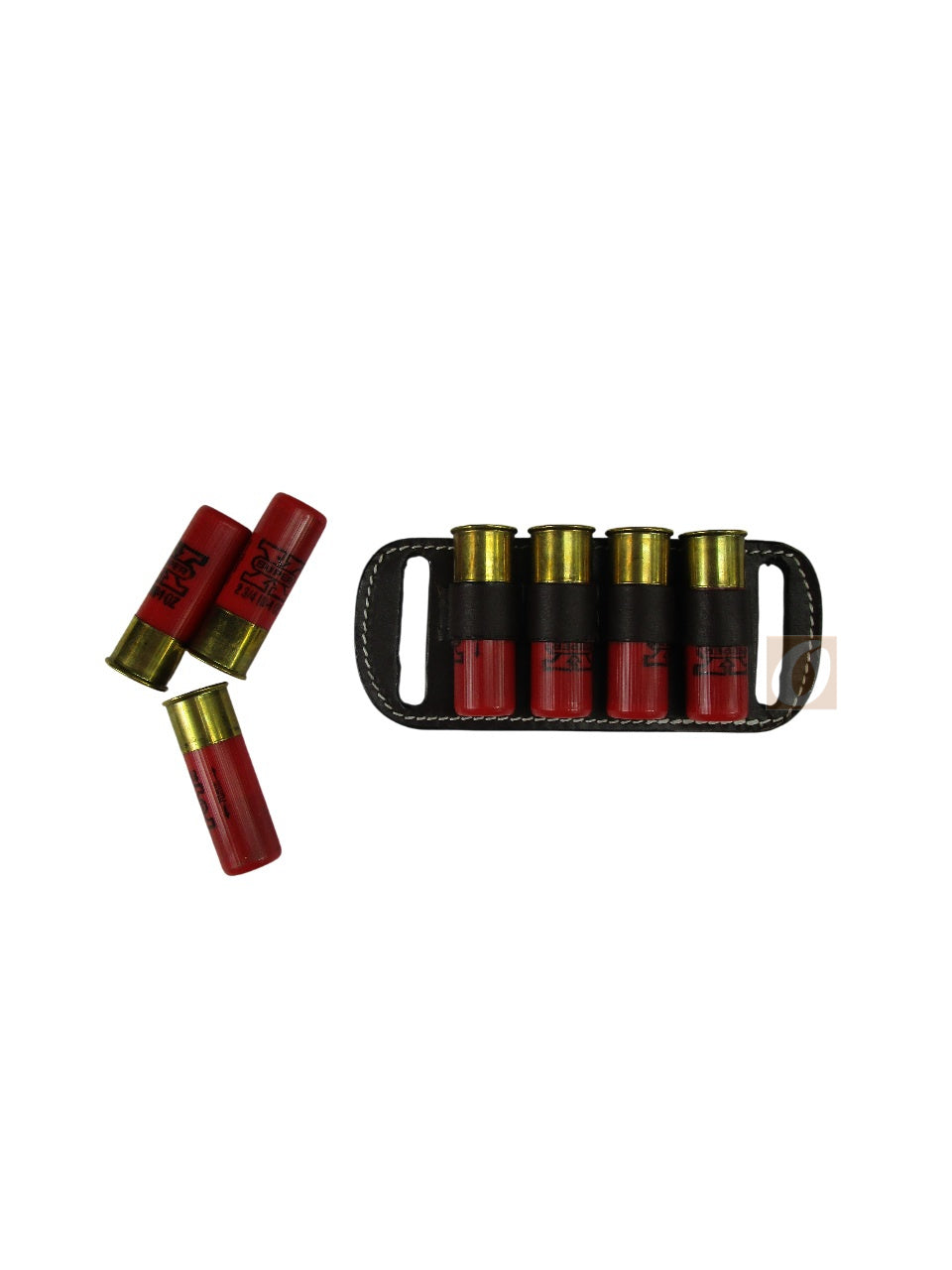 Leather Shotgun Ammo Holder for 12 Gauge Belt-Slide Carrier