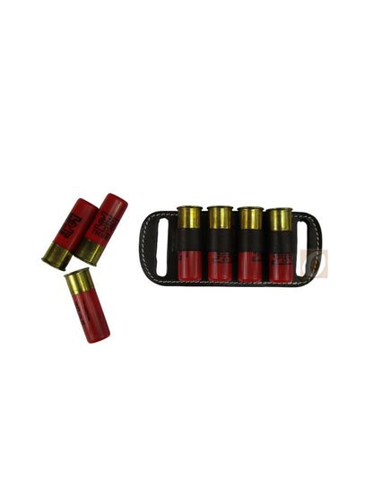 Leather Shotgun Ammo Holder for 12 Gauge Belt-Slide Carrier