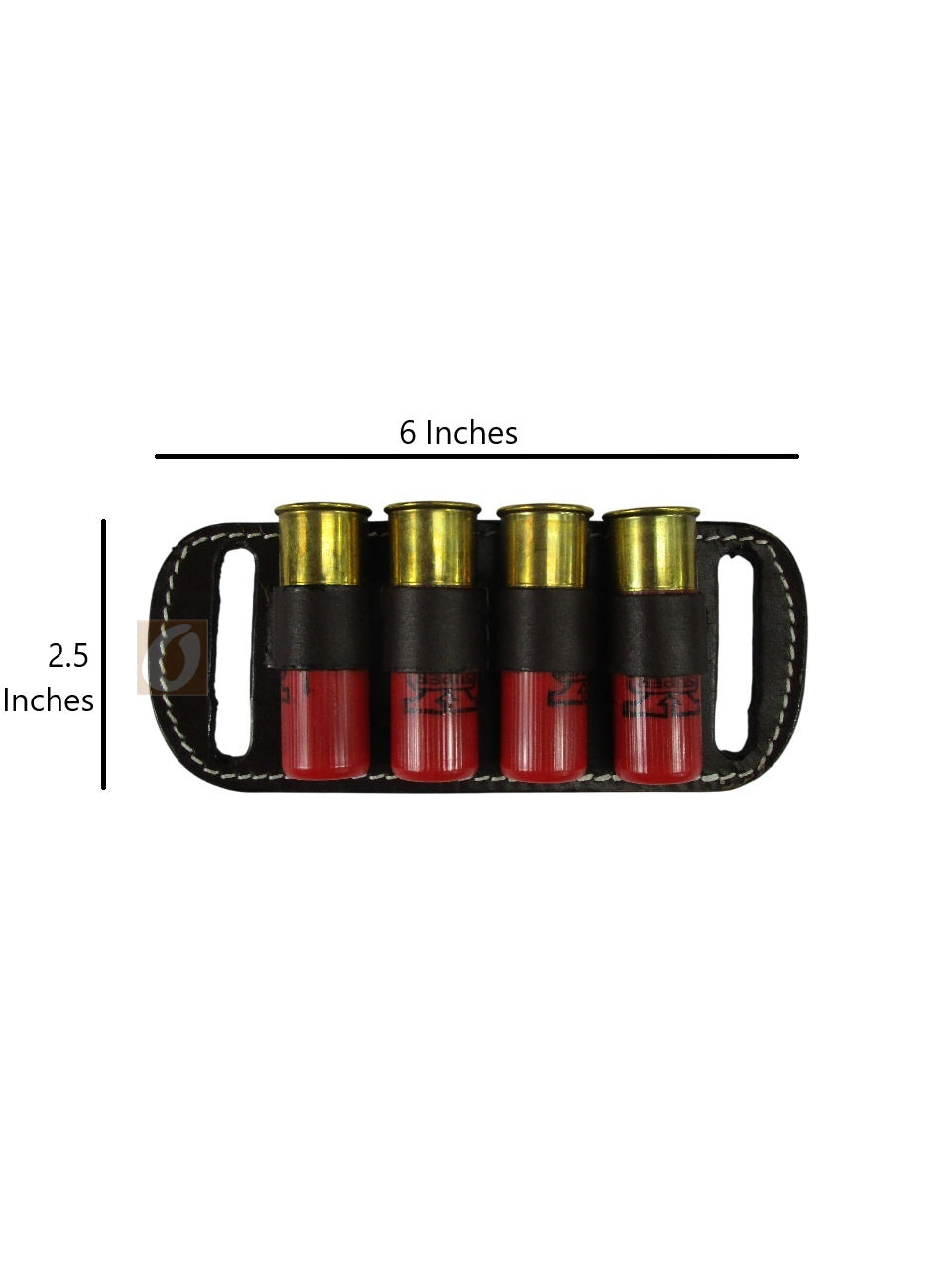 Leather Shotgun Ammo Holder for 12 Gauge Belt-Slide Carrier