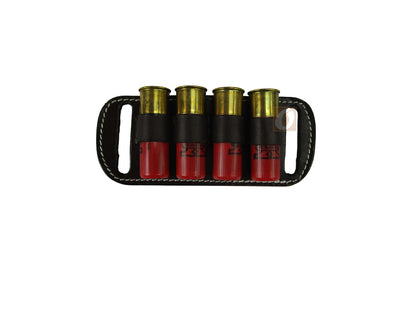 Leather Shotgun Ammo Holder for 12 Gauge Belt-Slide Carrier