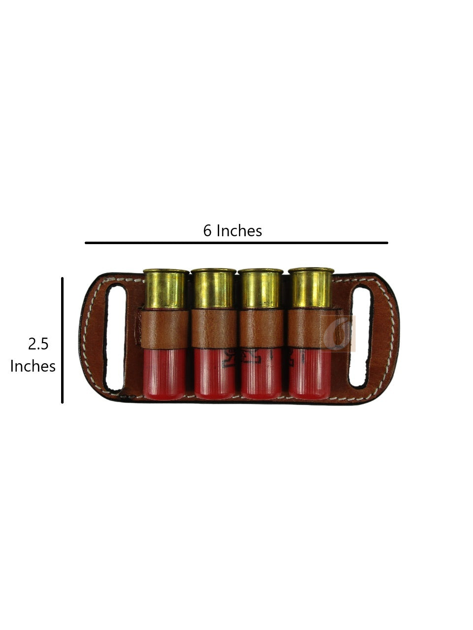 Leather Shotgun Ammo Holder for 12 Gauge Belt-Slide Carrier