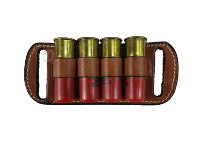 Leather Shotgun Ammo Holder for 12 Gauge Belt-Slide Carrier