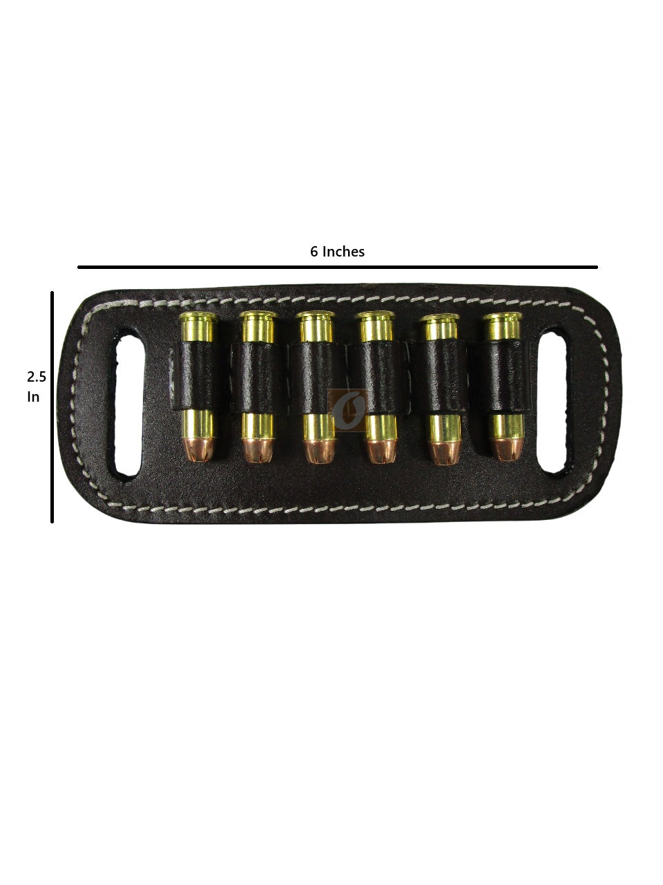 Leather cartridge holder for .357 Magnum revolver rounds on waist belt