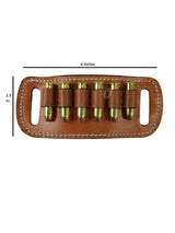 Leather .357 Magnum ammo holder worn on belt with secure cartridge loops