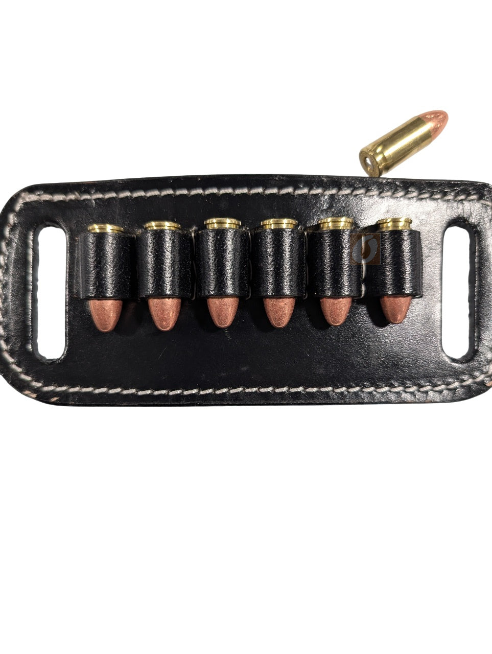 Leather Ammo Holder 9mm Belt-Slide Carrier