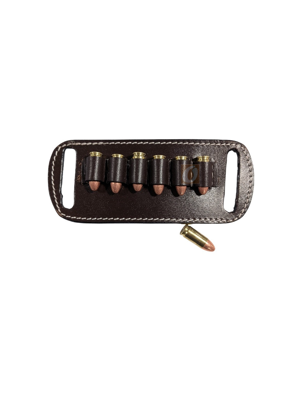 Leather Ammo Holder 9mm Belt-Slide Carrier