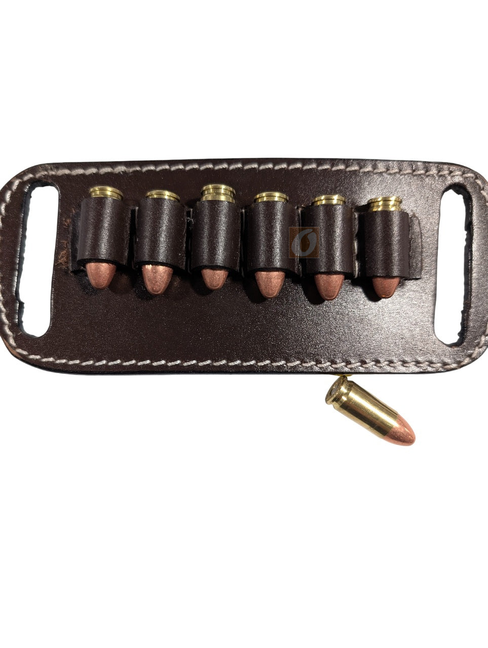 Leather Ammo Holder 9mm Belt-Slide Carrier