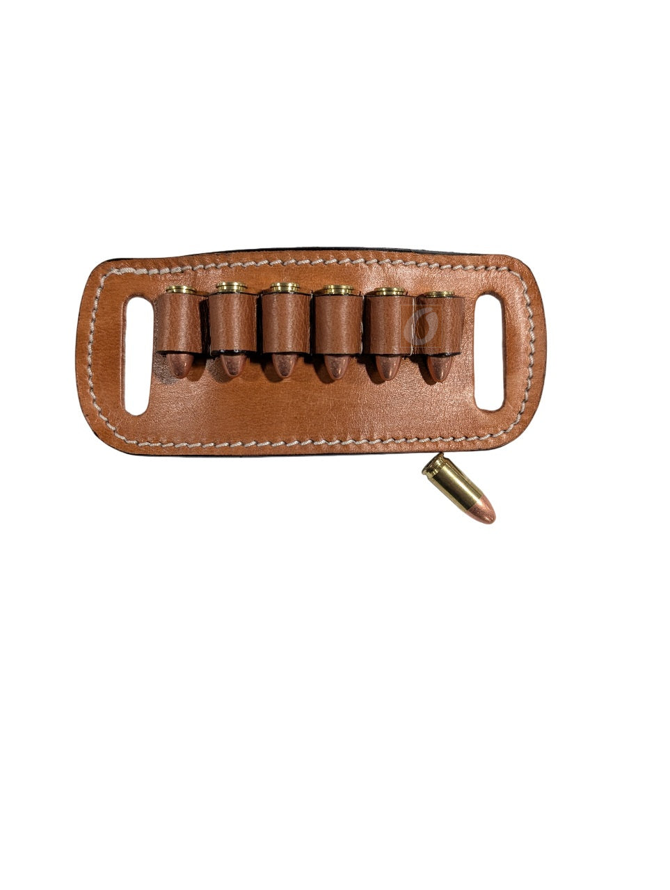 Leather Ammo Holder 9mm Belt-Slide Carrier