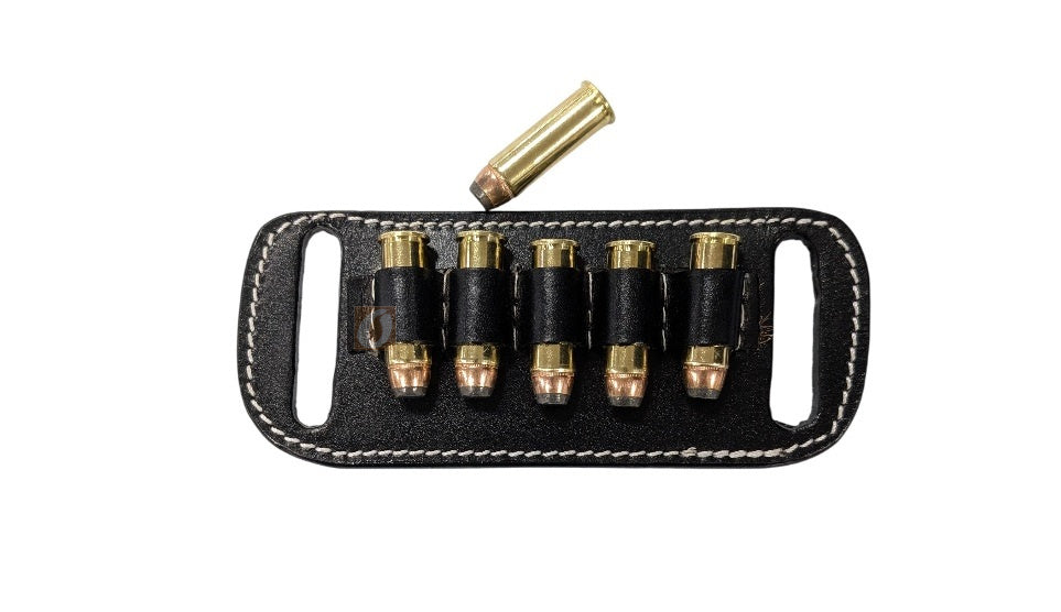 Leather Ammo Holder for 44 Magnum Belt-Slide Carrier