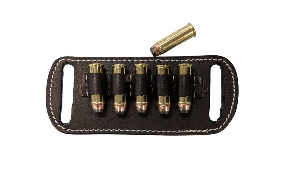 Leather Ammo Holder for 44 Magnum Belt-Slide Carrier