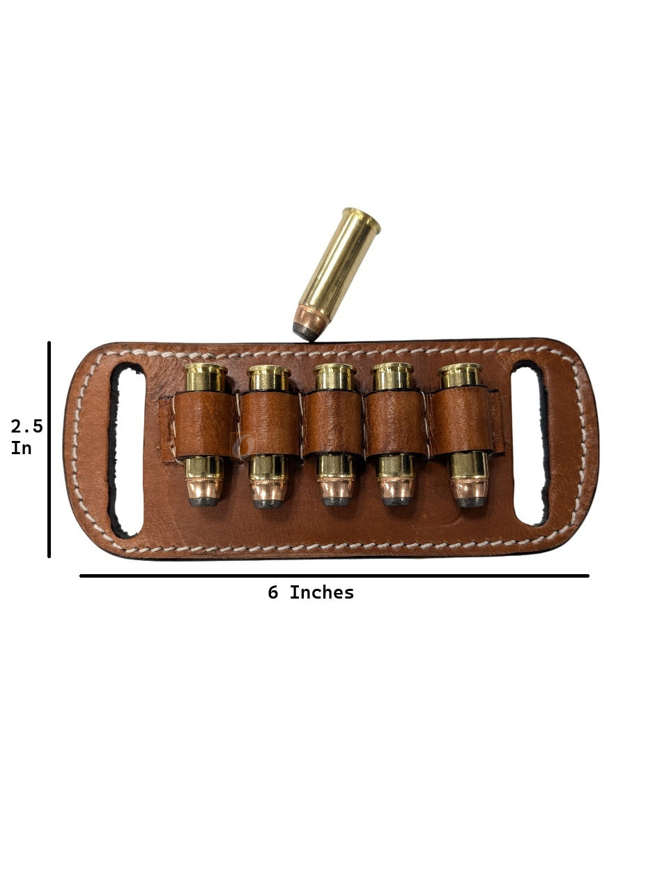 Leather Ammo Holder for 44 Magnum Belt-Slide Carrier