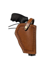 colt king cobra leather holster tan color front view shell tooled