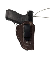 iwb leather holster Glock 20 brown front view