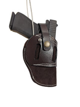 glock 40 suede leather holster front view brown color