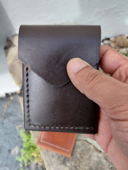 Men's Leather Trifold Wallet – Thick Saddle Leather Minimalist Style