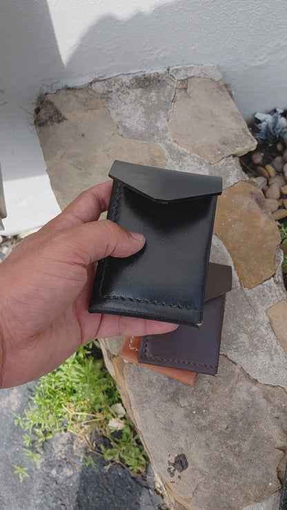 Men's Leather Trifold Wallet – Thick Saddle Leather Minimalist Style
