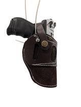 walther PD 380 suede leather holster front view brown color
