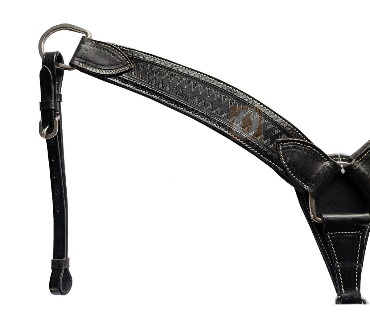 western breast collar spikes tooled side view